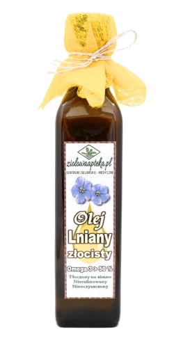 OLEJ LNIANY TŁOCZONY NA ZIMNO NIERAFINOWANY NIEOCZYSZCZONY 250 ml ZIOLOWAAPTEKA.jpg